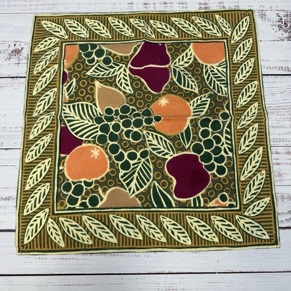 VTG Pottery Barn 100% Cotton Fruit Print Napkins Set Of 4 Orange, Pear, Grapes - Picture 2 of 6